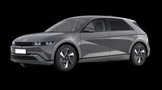 Schräge Frontansicht auf einen Hyundai IONIQ 5 Uniq, freigestellt