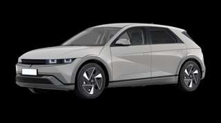 Schräge Frontansicht auf einen Hyundai IONIQ 5 Uniq, freigestellt
