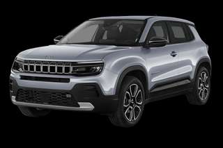 Schräge Frontansicht auf einen Jeep Avenger Altitude, freigestellt
