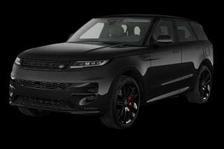 Schräge Frontansicht auf einen Land Rover Range Rover Sport SE, freigestellt