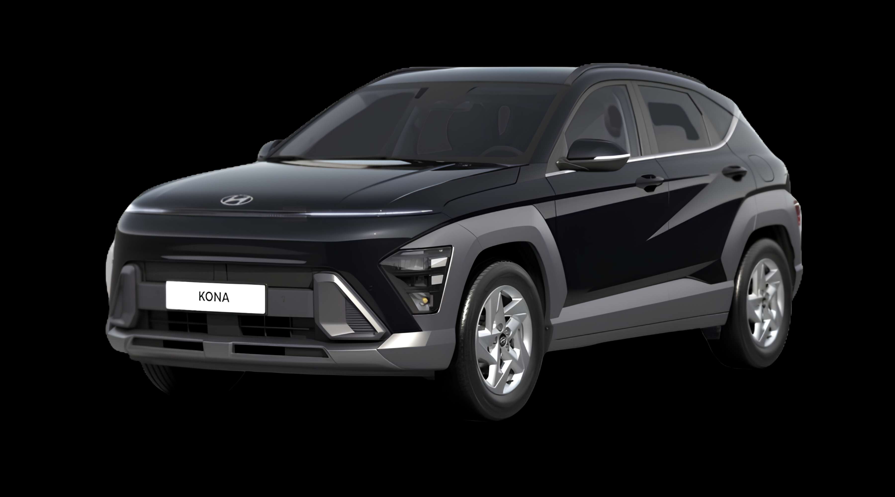 Schräge Frontansicht eines Hyundai Kona, freigestellt