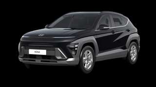 Schräge Frontansicht auf einen Hyundai Kona Trend, freigestellt