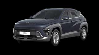 Schräge Frontansicht auf einen Hyundai Kona Trend, freigestellt