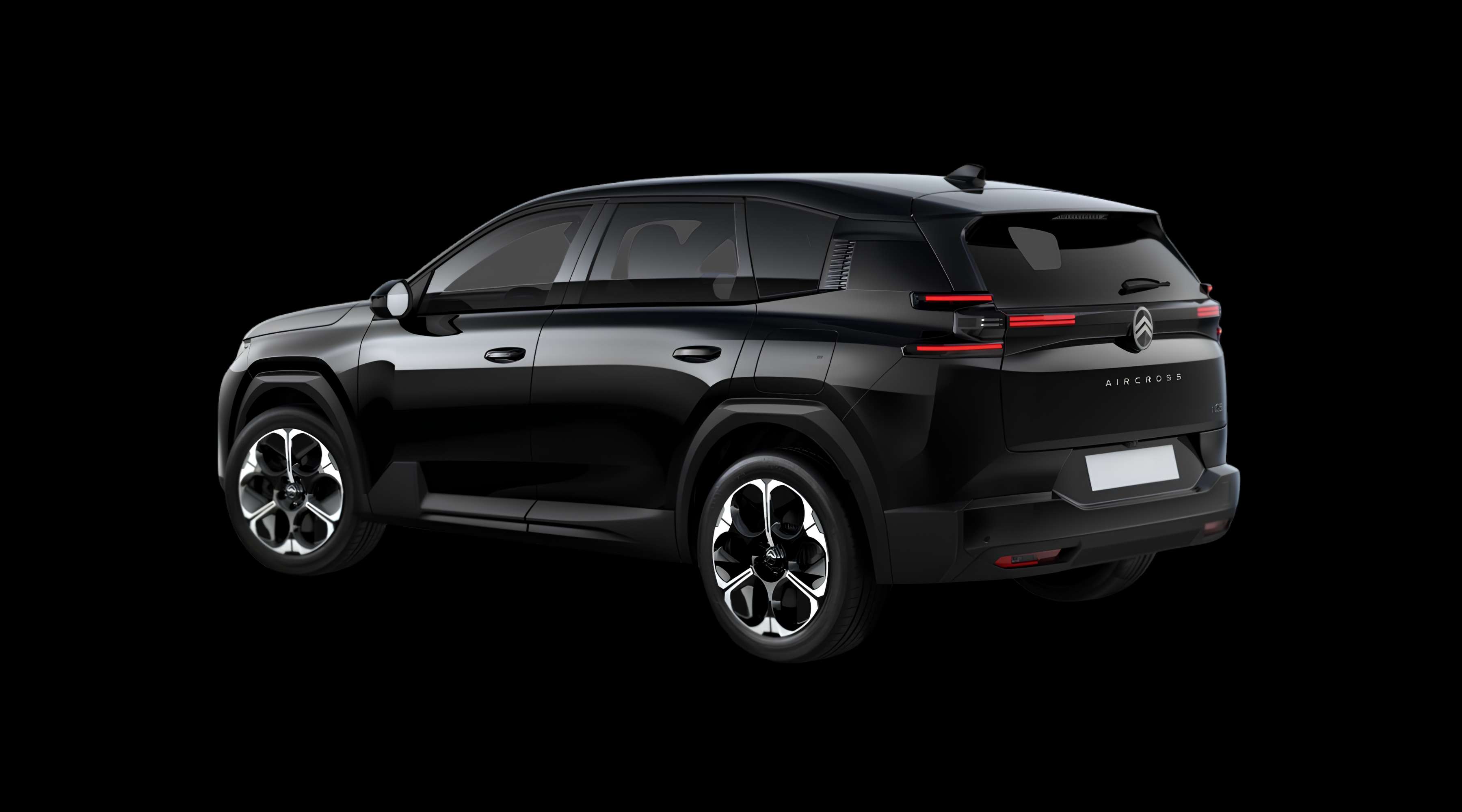 Schräge Heckansicht eines Citroën C5 Aircross, freigestellt