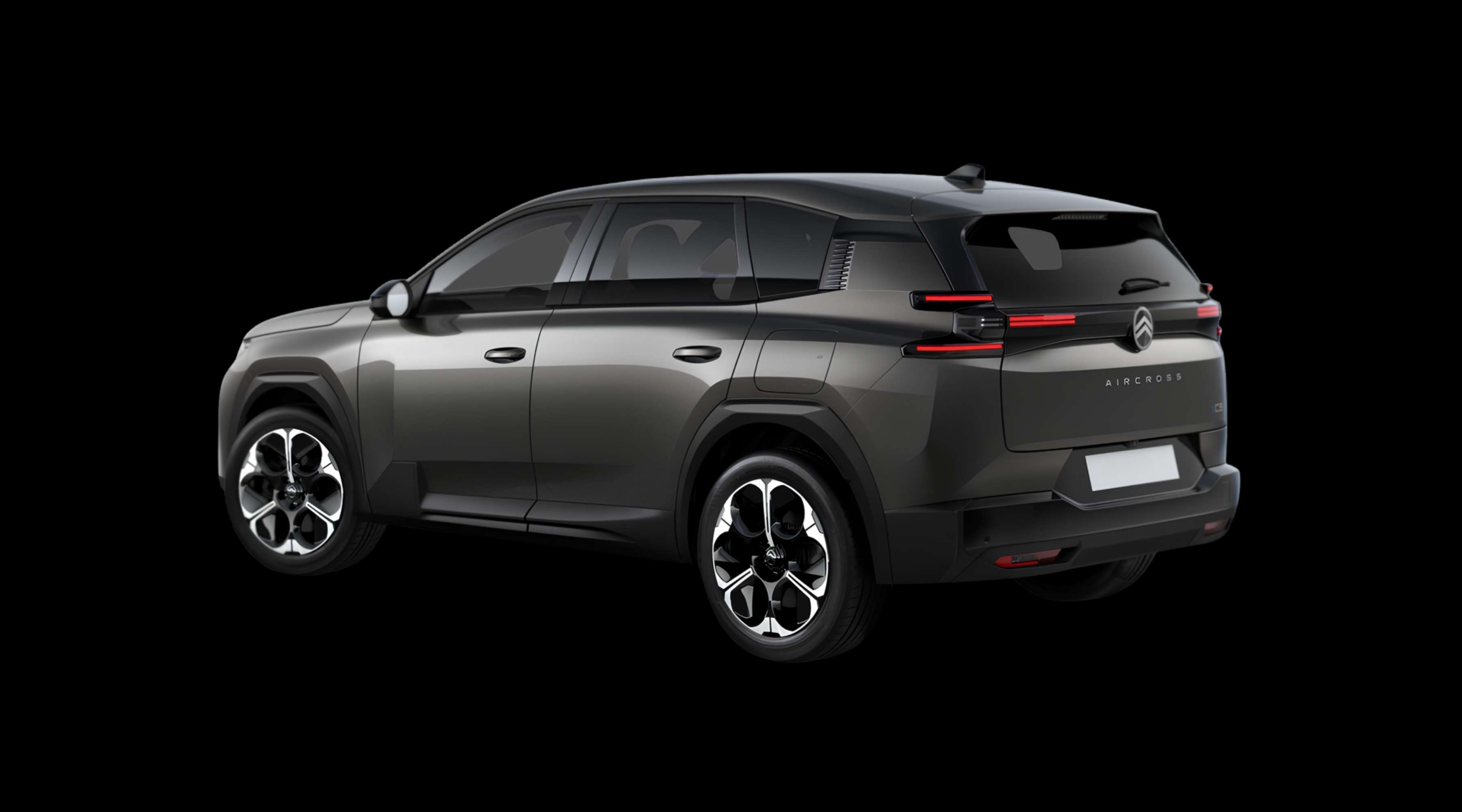Schräge Heckansicht eines Citroën C5 Aircross, freigestellt