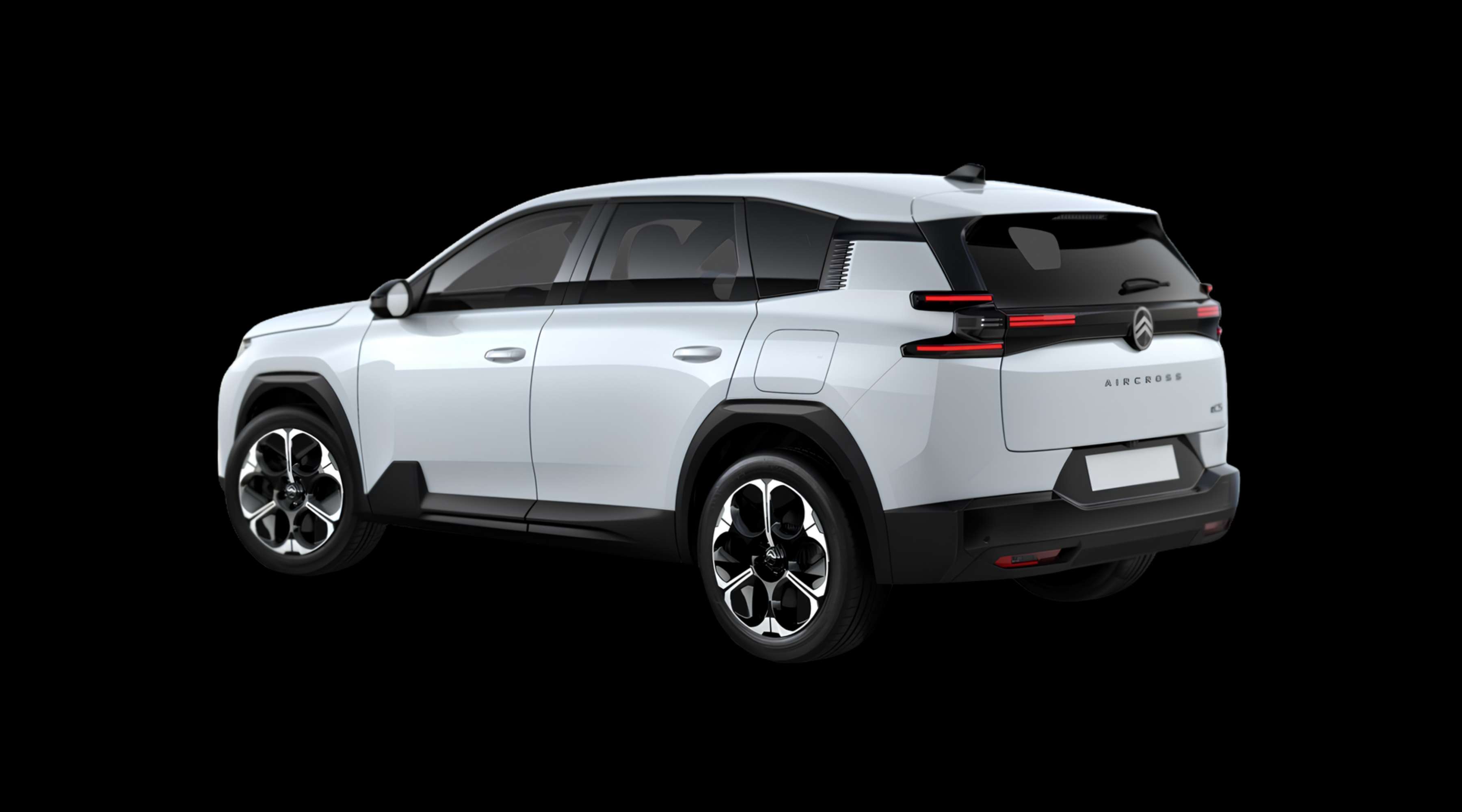 Schräge Heckansicht eines Citroën C5 Aircross, freigestellt