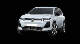 Schräge Frontansicht auf einen Citroën C5 Aircross PLUS, freigestellt