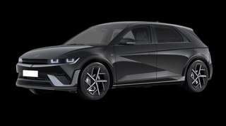 Schräge Frontansicht auf einen Hyundai IONIQ 5 N Line, freigestellt