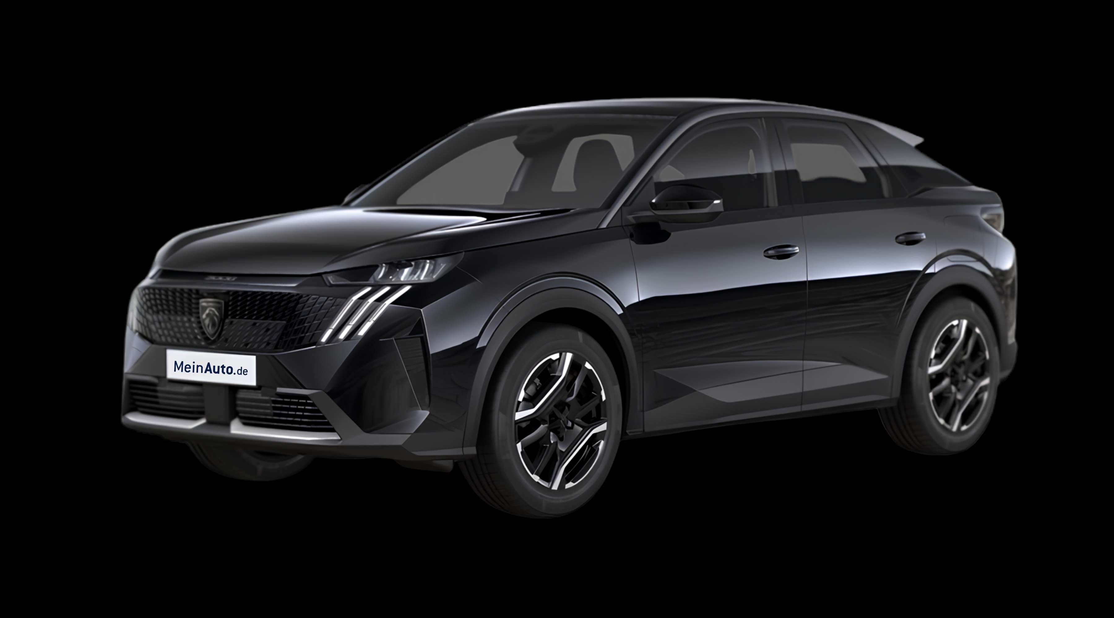 Schräge Frontansicht eines Peugeot e-3008, freigestellt