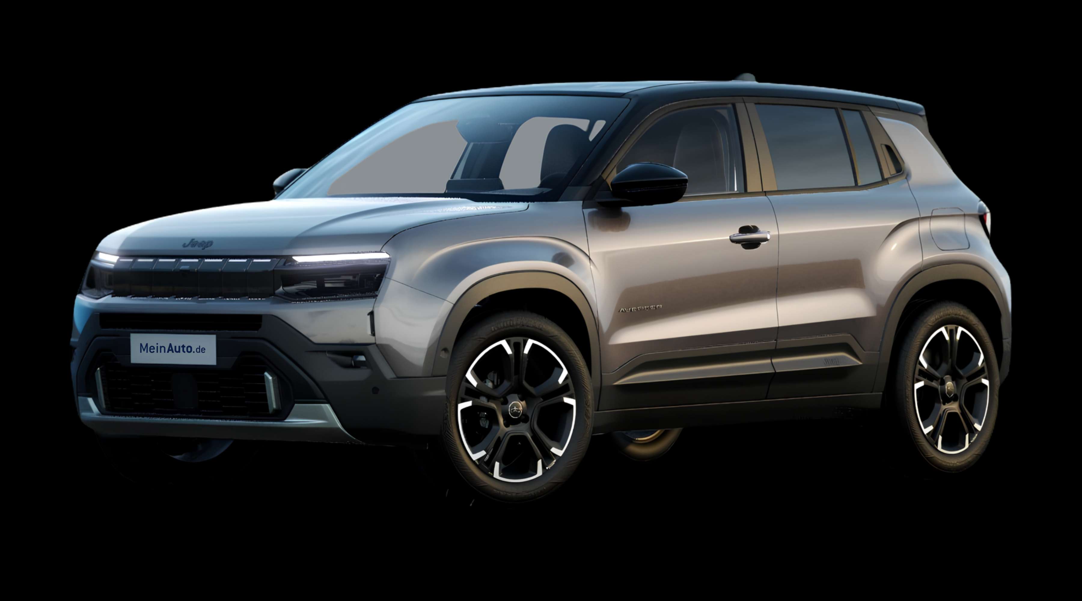 Schräge Frontansicht eines Jeep Avenger, freigestellt