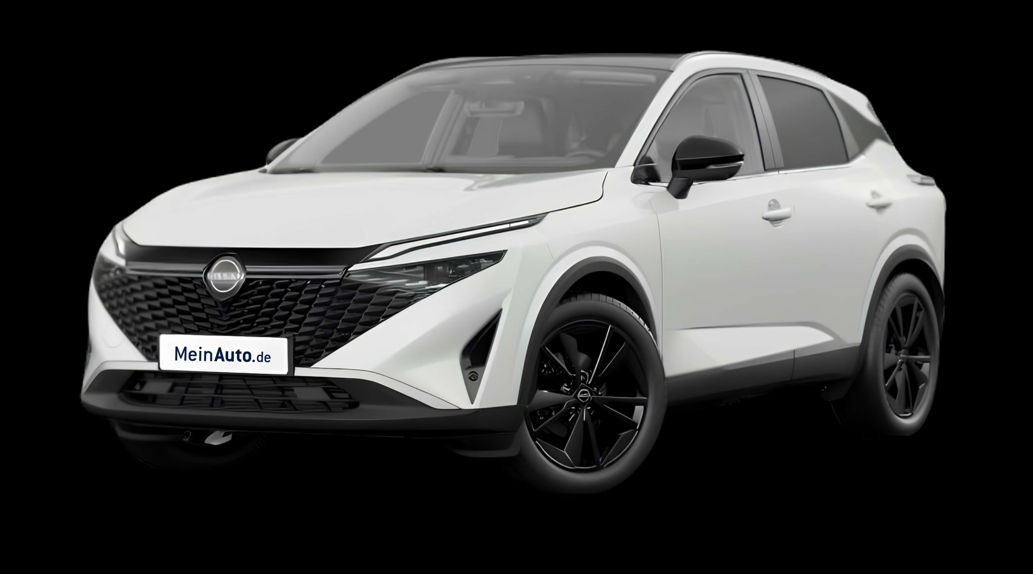 Schräge Frontansicht eines Nissan Qashqai, freigestellt