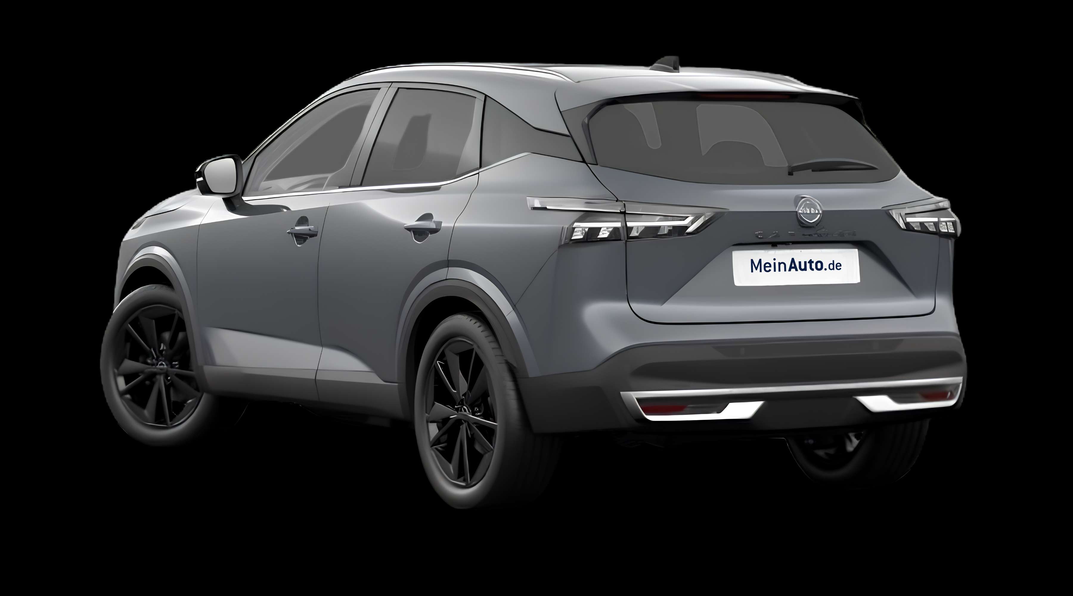 Schräge Heckansicht eines Nissan Qashqai, freigestellt