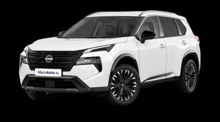 Schräge Frontansicht auf einen Nissan X-TRAIL TEKNA, freigestellt