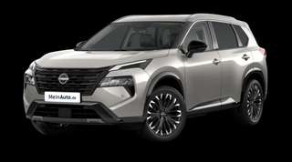 Schräge Frontansicht auf einen Nissan X-TRAIL TEKNA, freigestellt