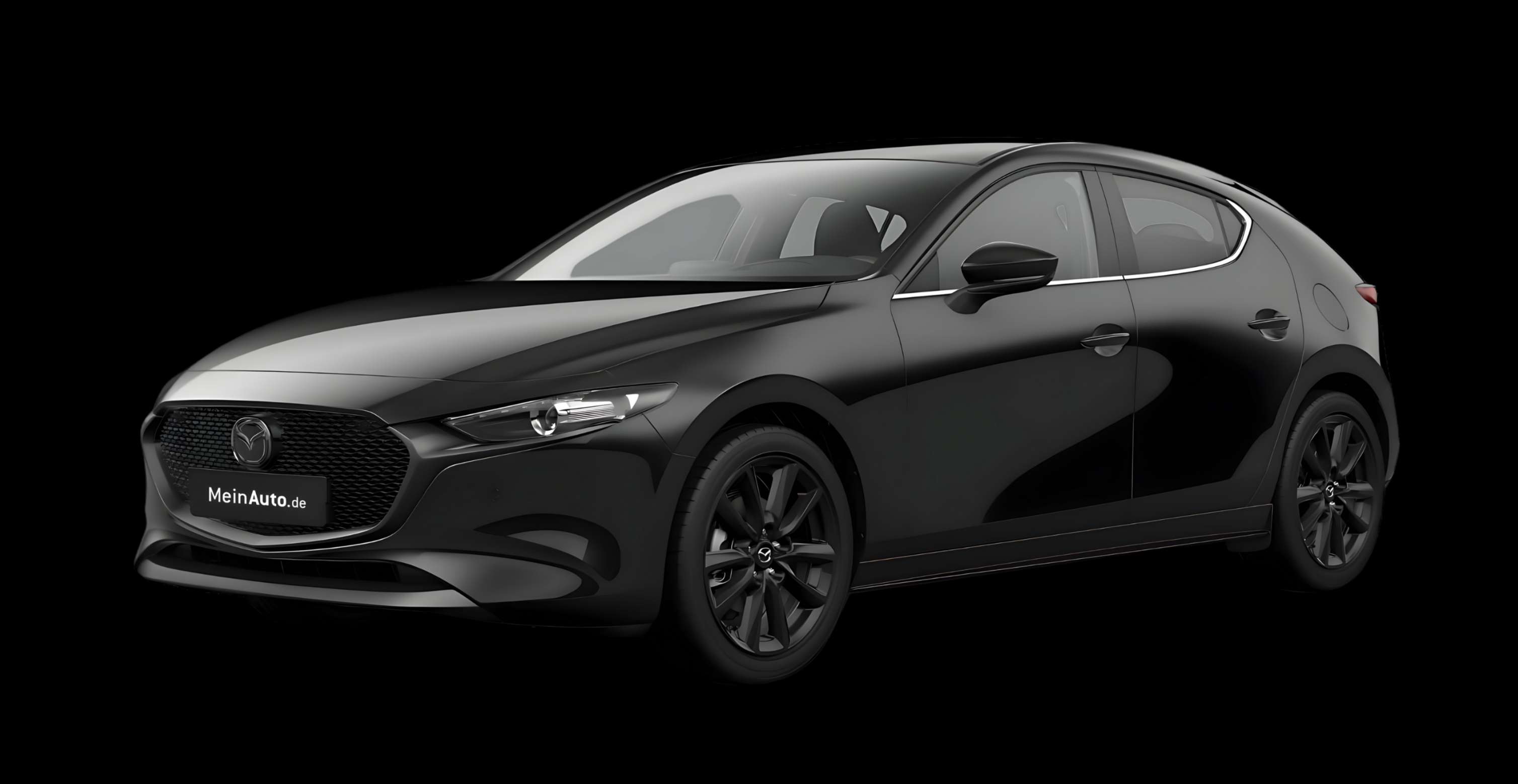Schräge Frontansicht eines Mazda Mazda3, freigestellt