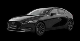 Schräge Frontansicht auf einen Mazda Mazda3 Homura, freigestellt