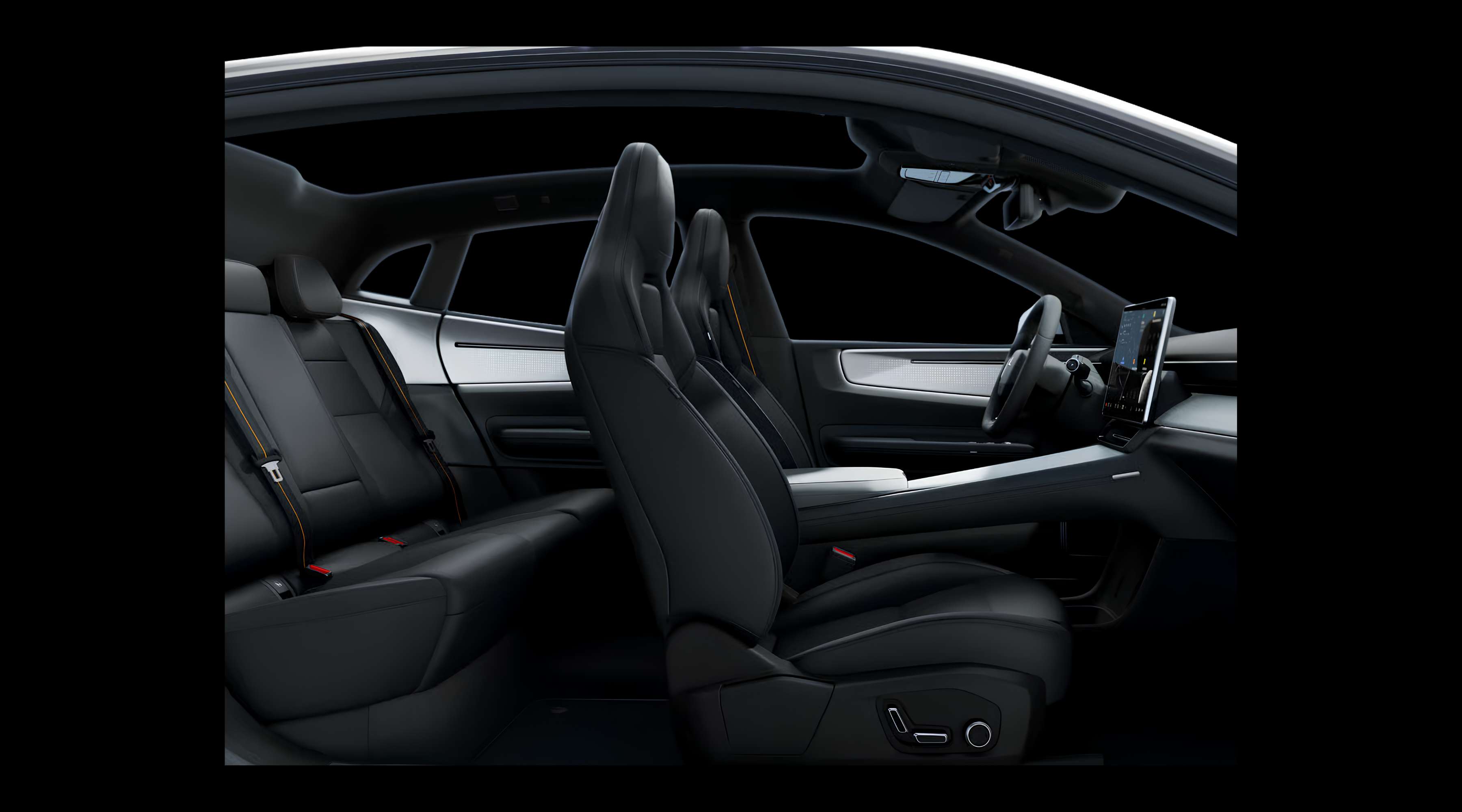 Vordersitze eines Polestar 4 coupé
