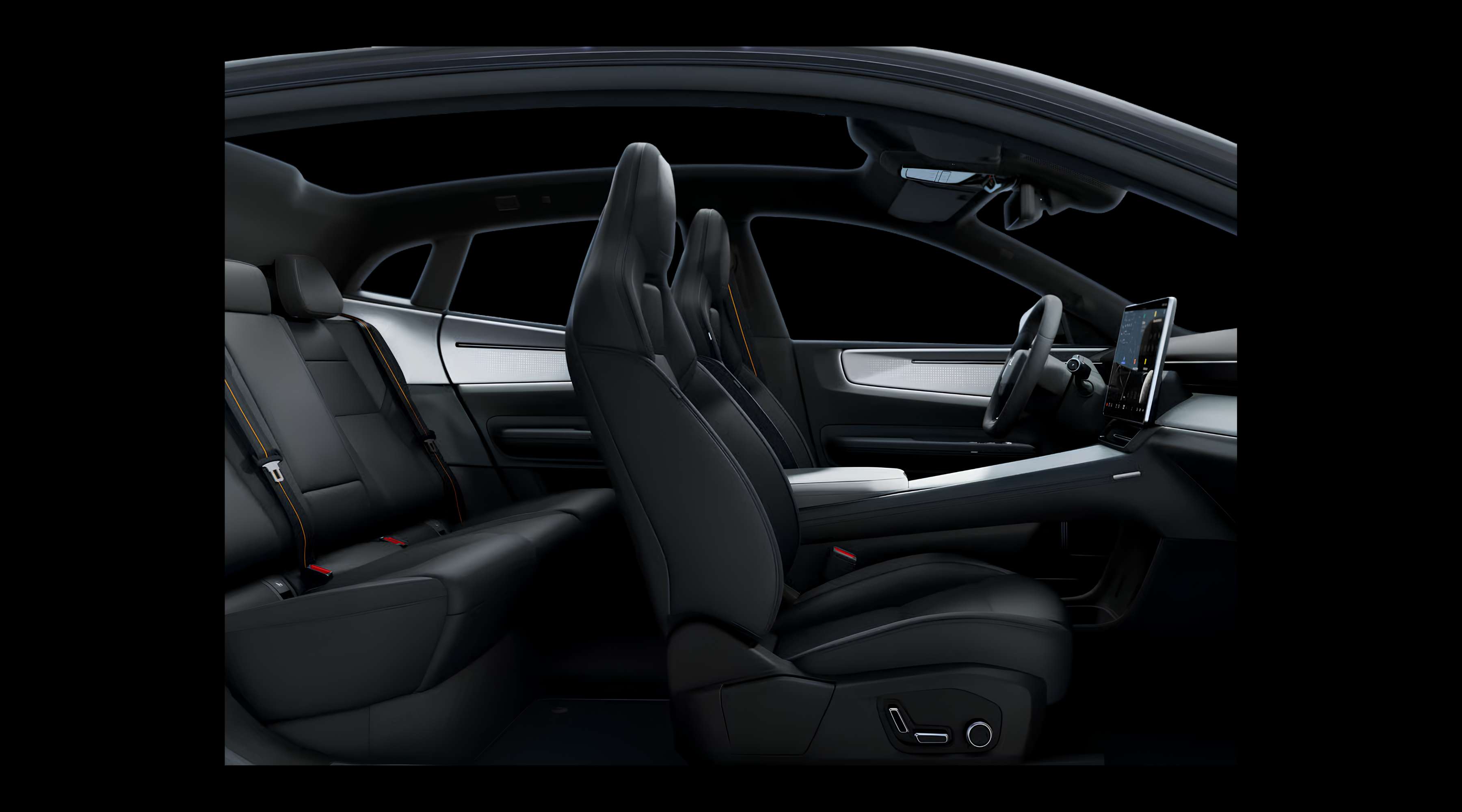 Vordersitze eines Polestar 4 coupé