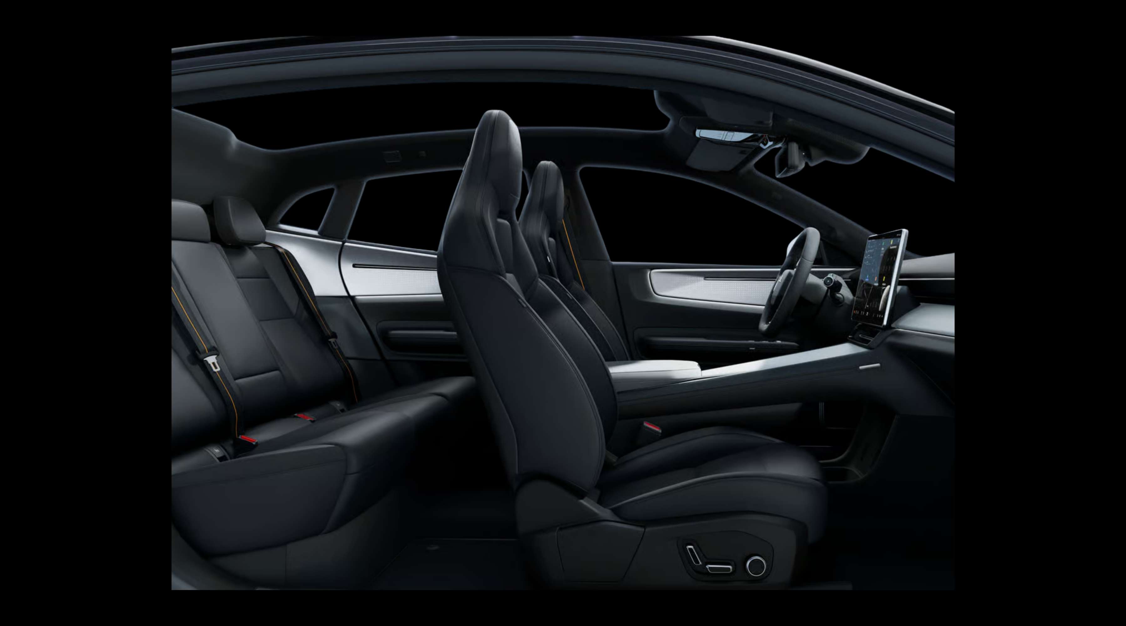 Vordersitze eines Polestar 4 coupé