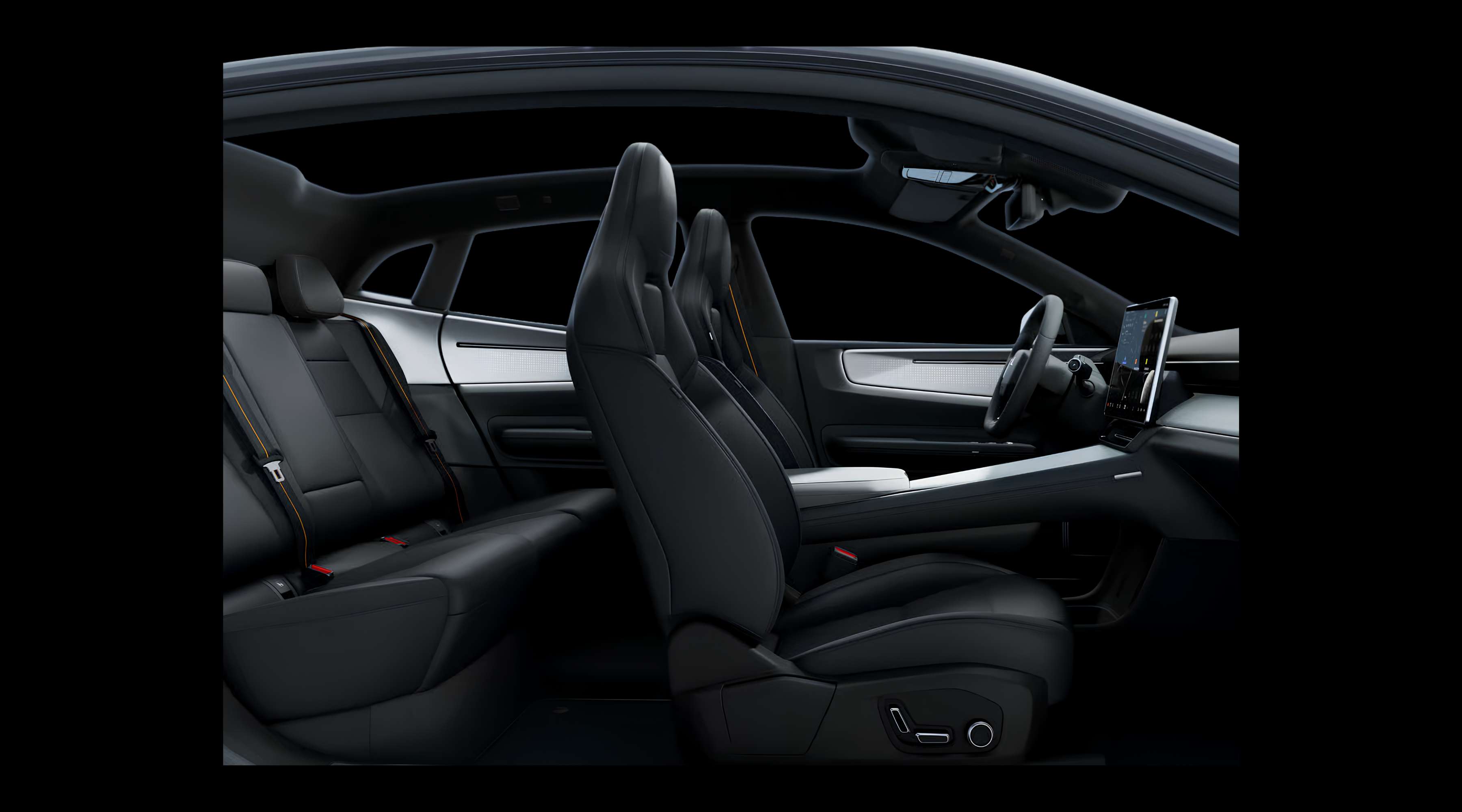 Vordersitze eines Polestar 4 coupé
