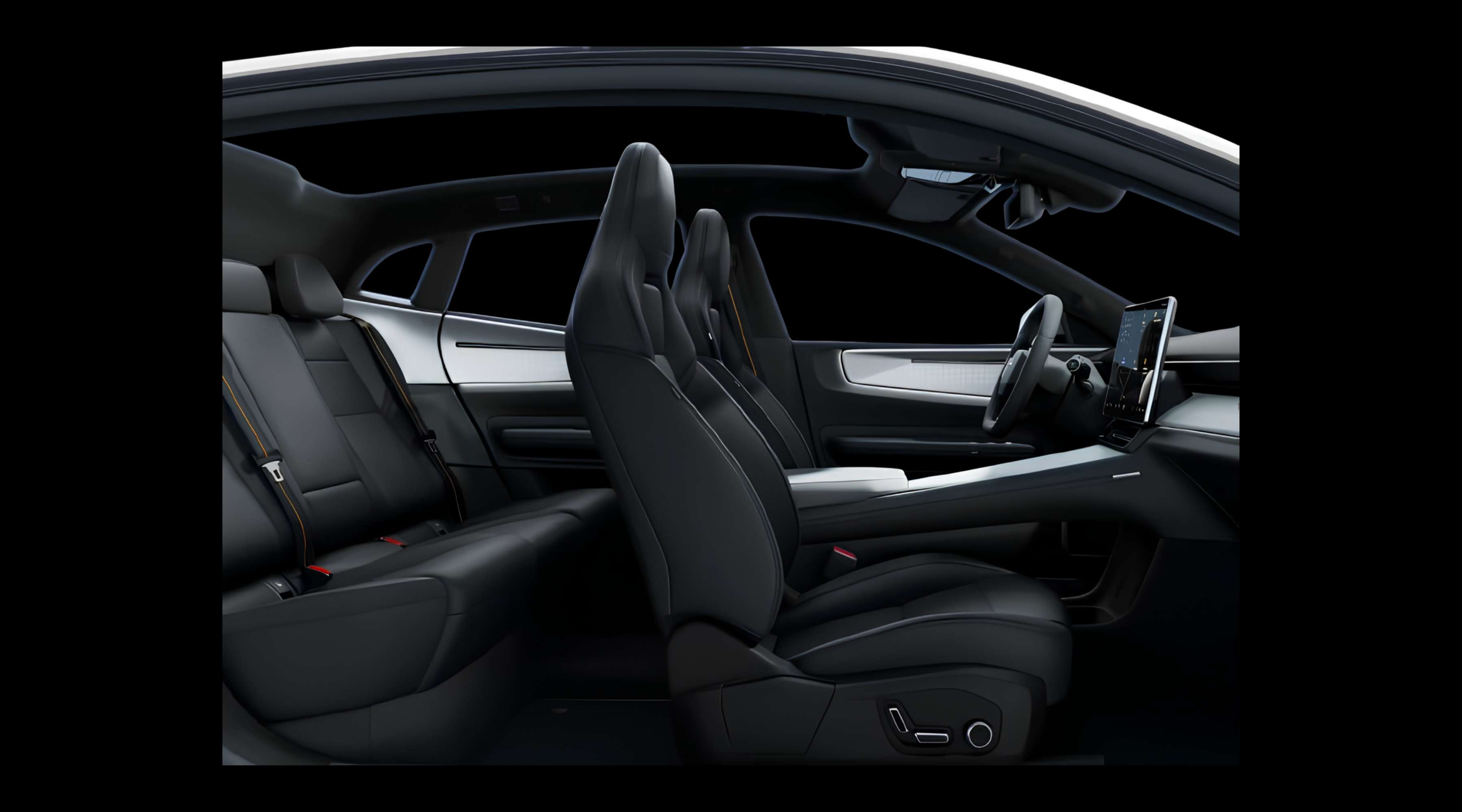 Vordersitze eines Polestar 4 coupé