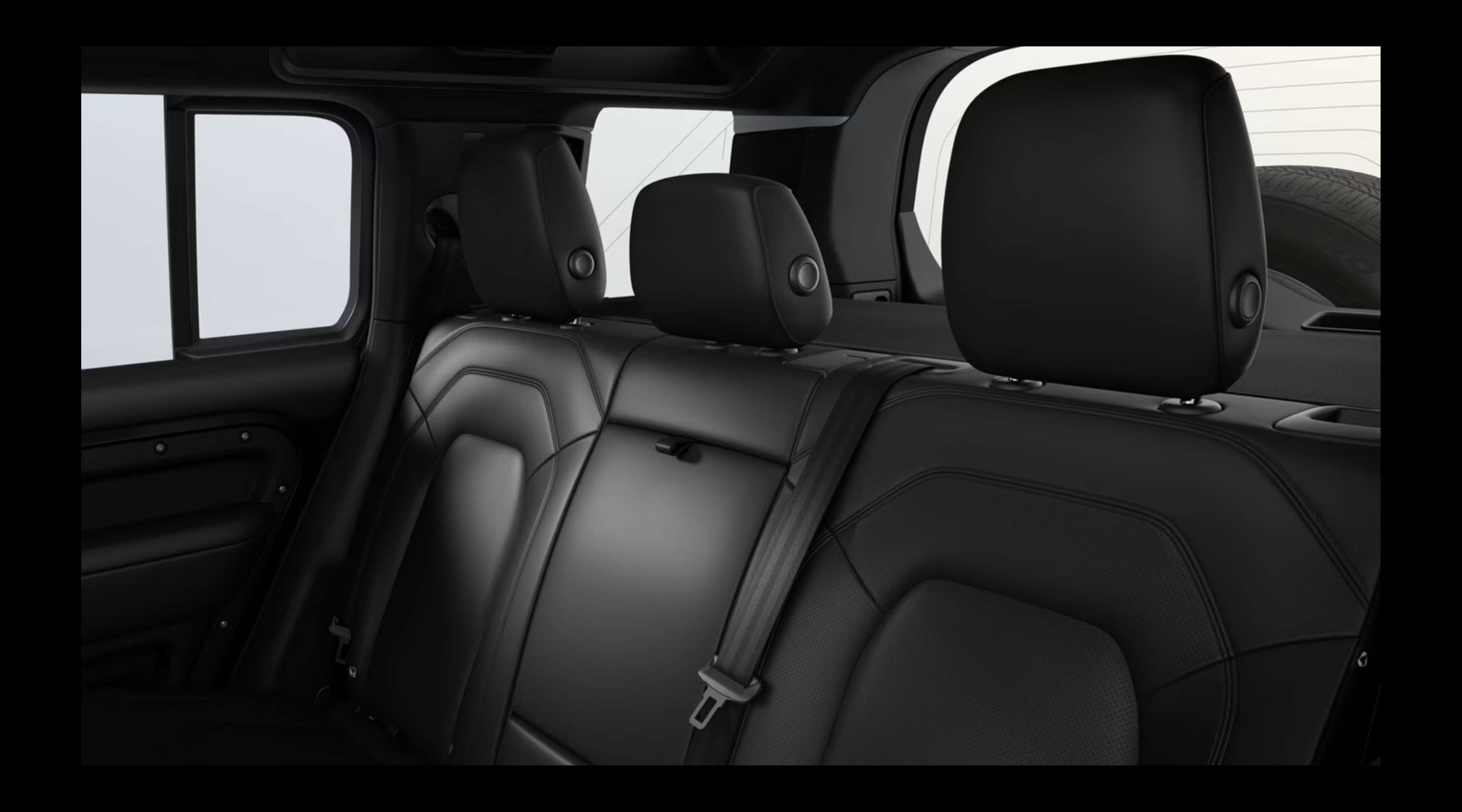 Rücksitzbank eines Land Rover Defender