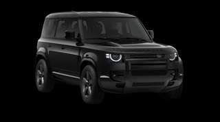 Schräge Frontansicht auf einen Land Rover Defender X-Dynamic SE, freigestellt