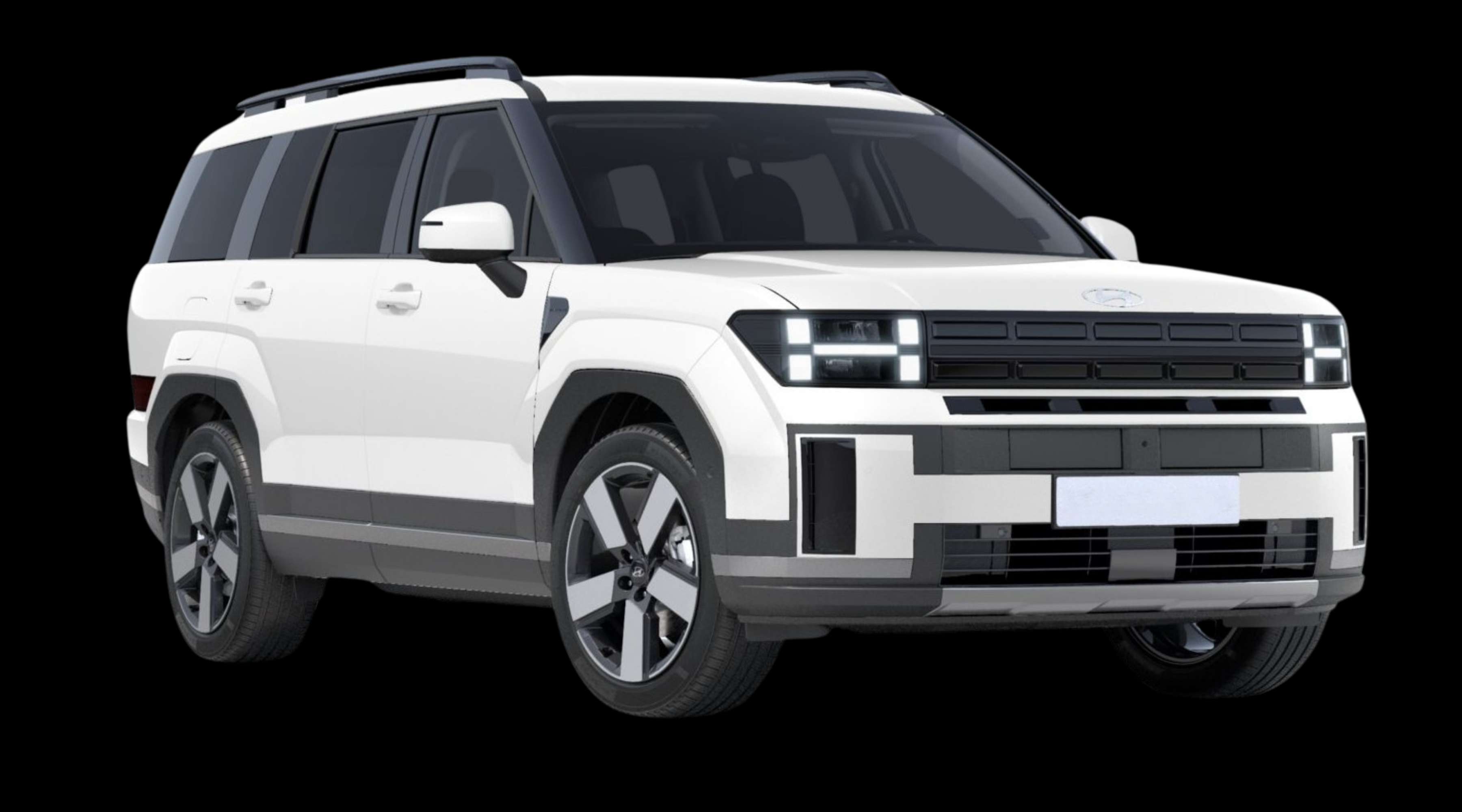 Schräge Frontansicht eines Hyundai Santa Fe, freigestellt