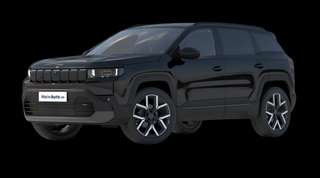Schräge Frontansicht auf einen Jeep Compass Summit, freigestellt