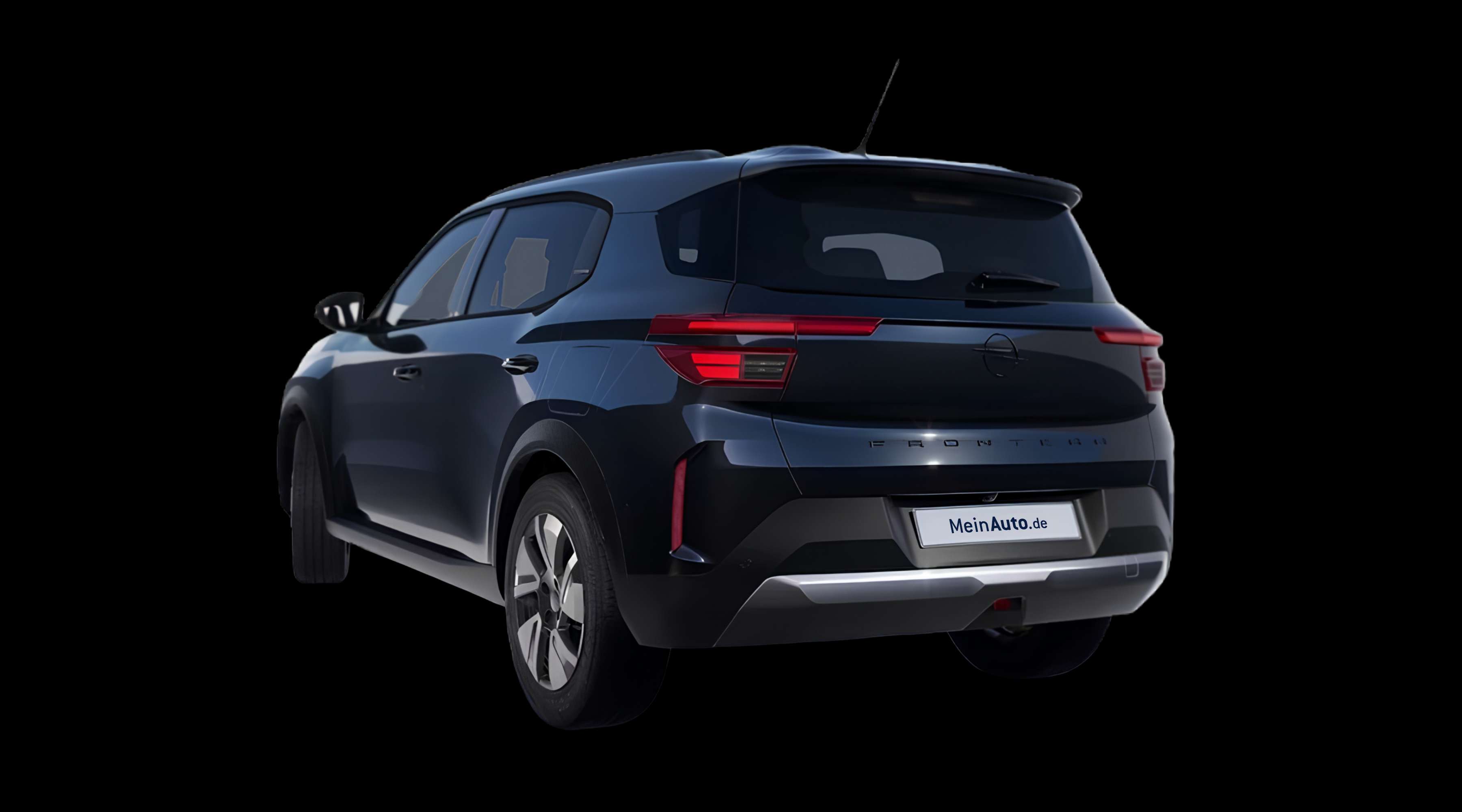 Schräge Heckansicht eines Opel Frontera, freigestellt
