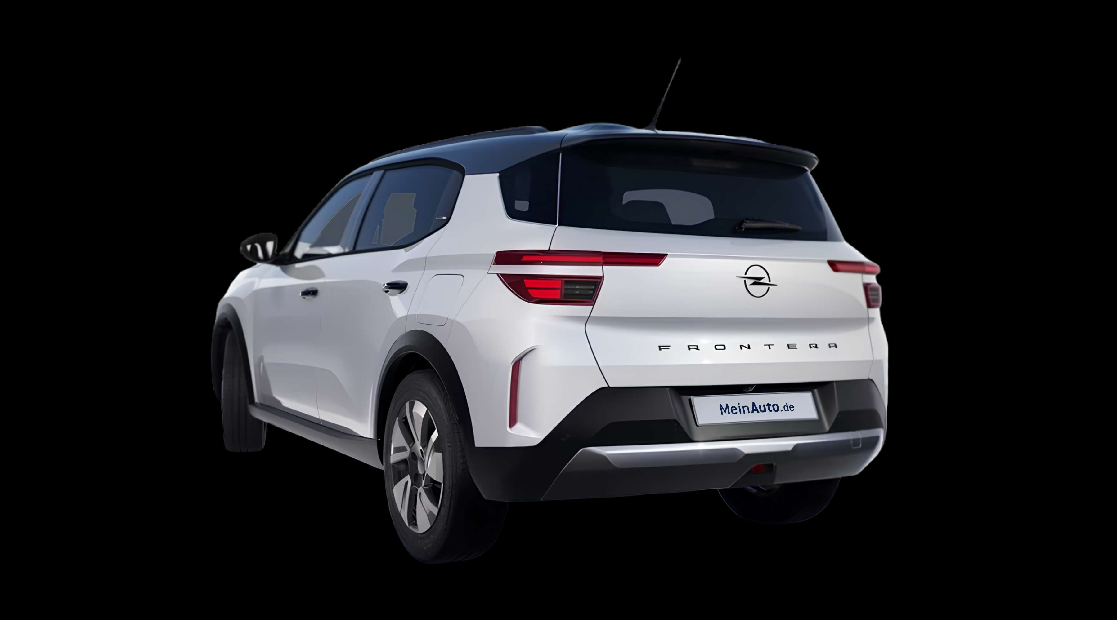 Schräge Heckansicht eines Opel Frontera, freigestellt
