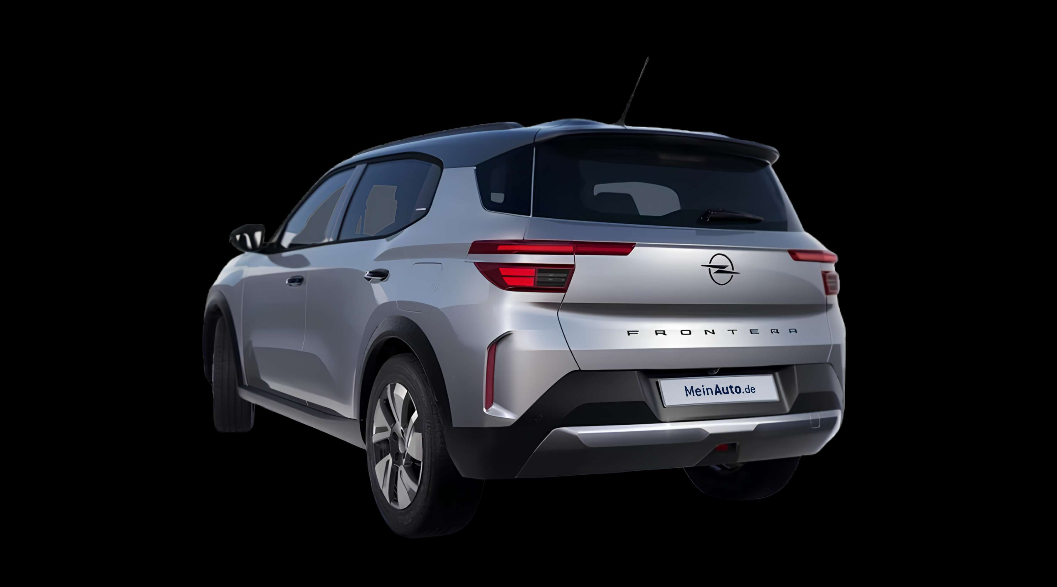 Schräge Heckansicht eines Opel Frontera, freigestellt