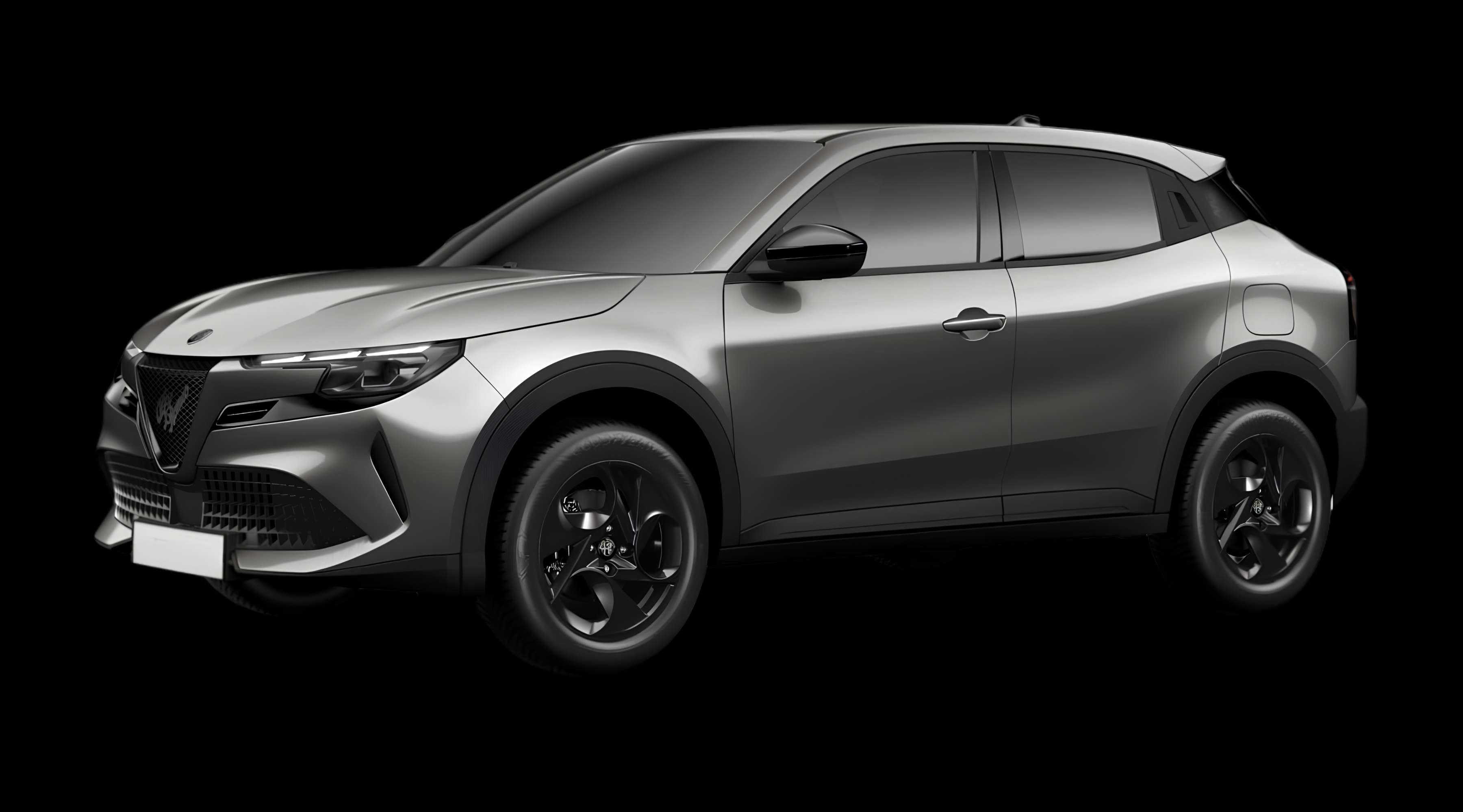 Schräge Frontansicht eines Alfa Romeo Junior, freigestellt