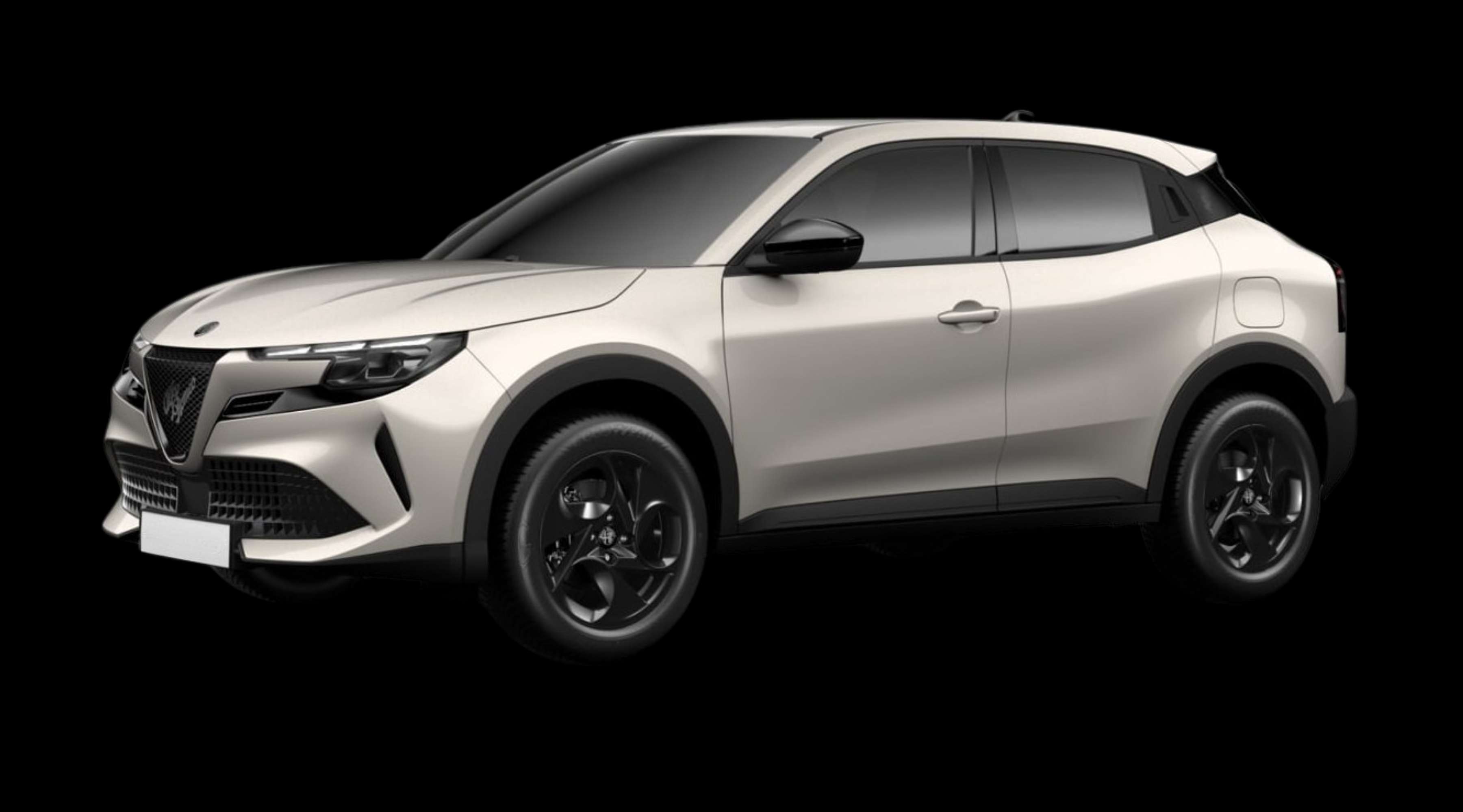 Schräge Frontansicht eines Alfa Romeo Junior, freigestellt