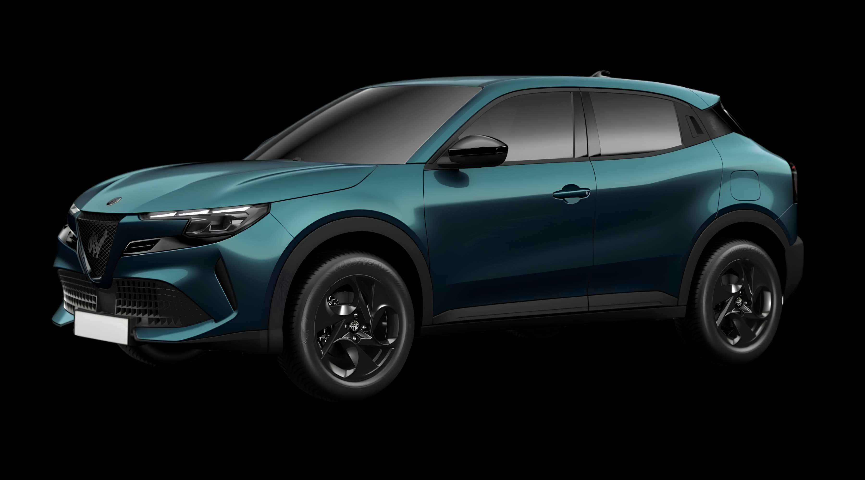 Schräge Frontansicht eines Alfa Romeo Junior, freigestellt