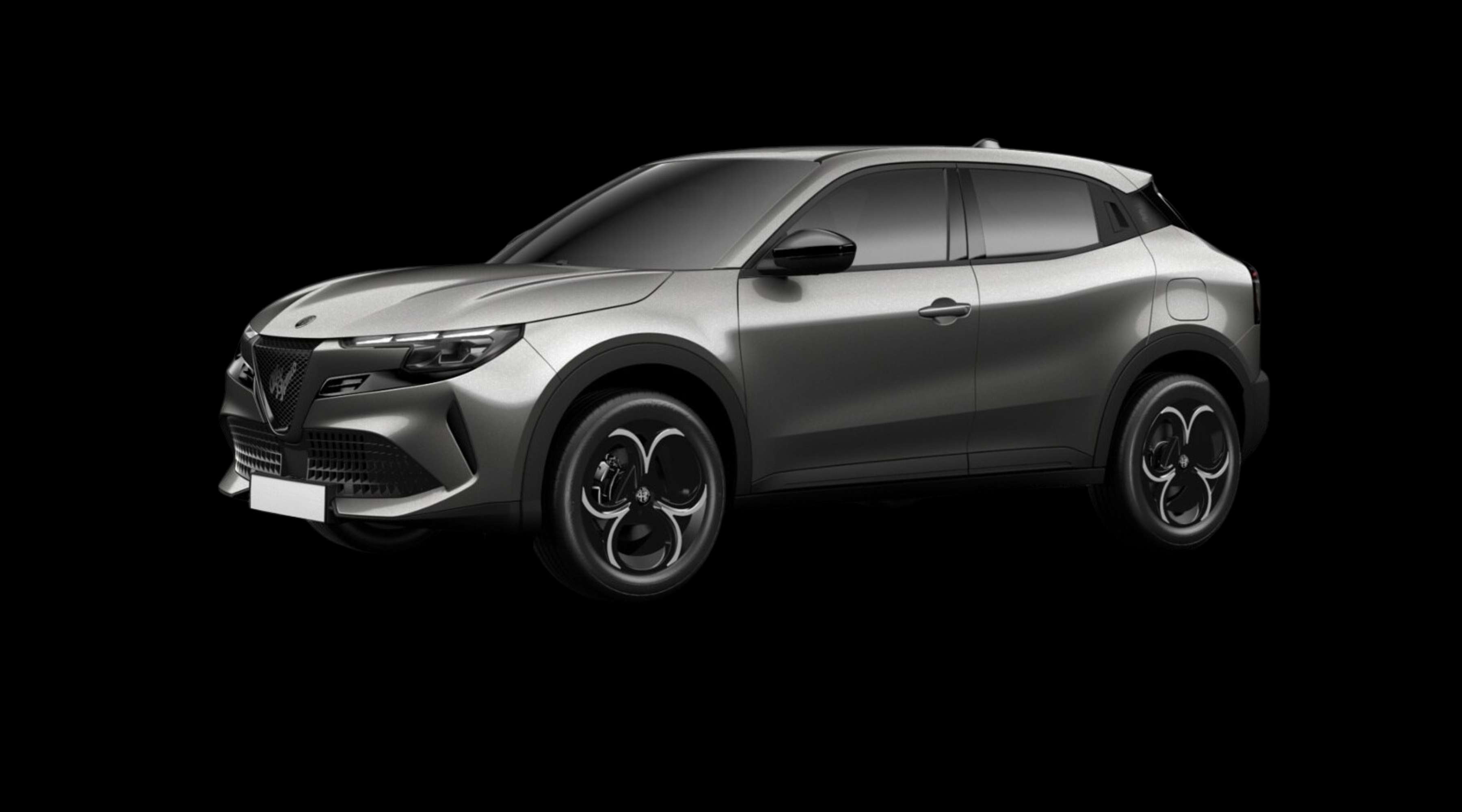 Schräge Frontansicht eines Alfa Romeo Junior, freigestellt