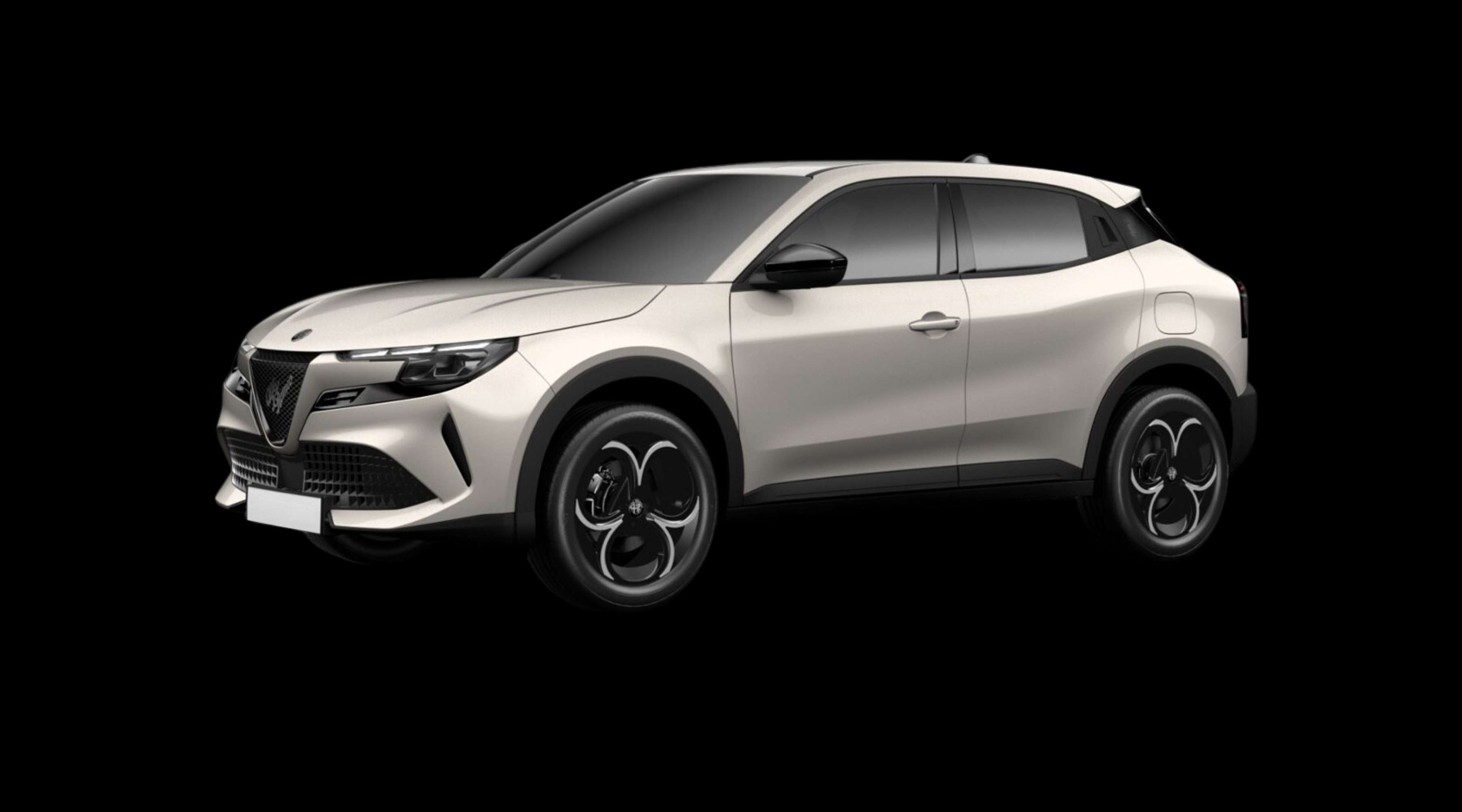 Schräge Frontansicht eines Alfa Romeo Junior, freigestellt