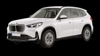 Schräge Frontansicht auf einen BMW iX1 , freigestellt