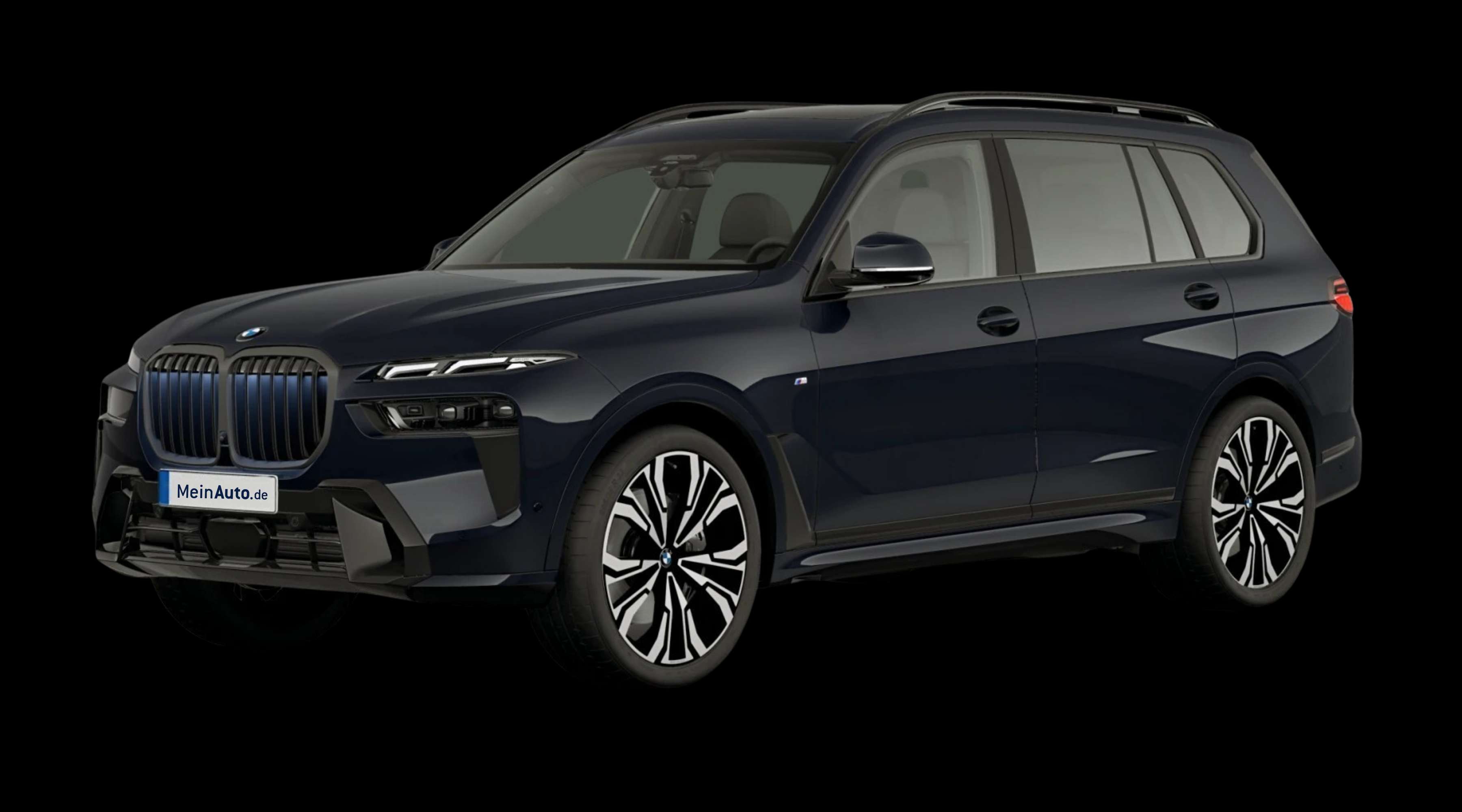 Schräge Frontansicht eines BMW X7, freigestellt