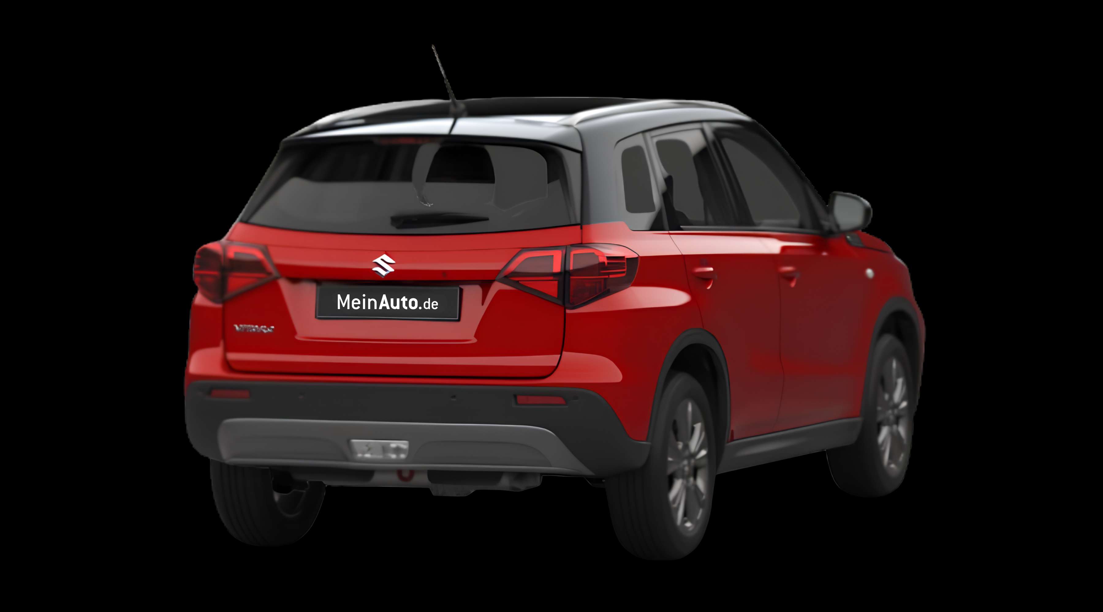 Schräge Heckansicht eines Suzuki Vitara, freigestellt