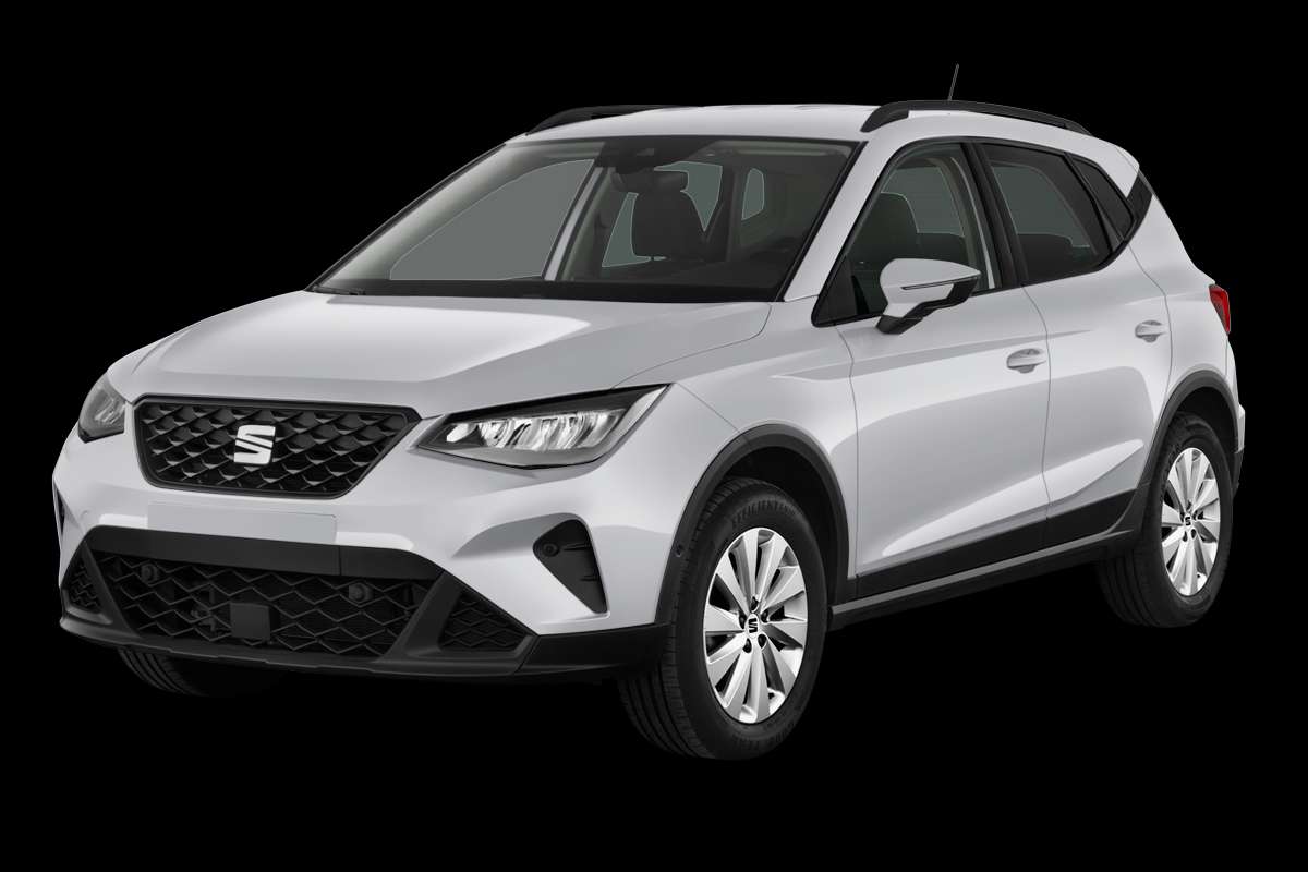 Schräge Frontansicht eines SEAT Arona, freigestellt