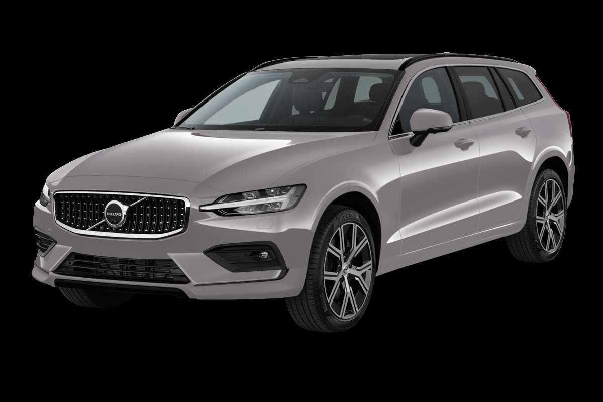 Schräge Frontansicht eines Volvo V60, freigestellt