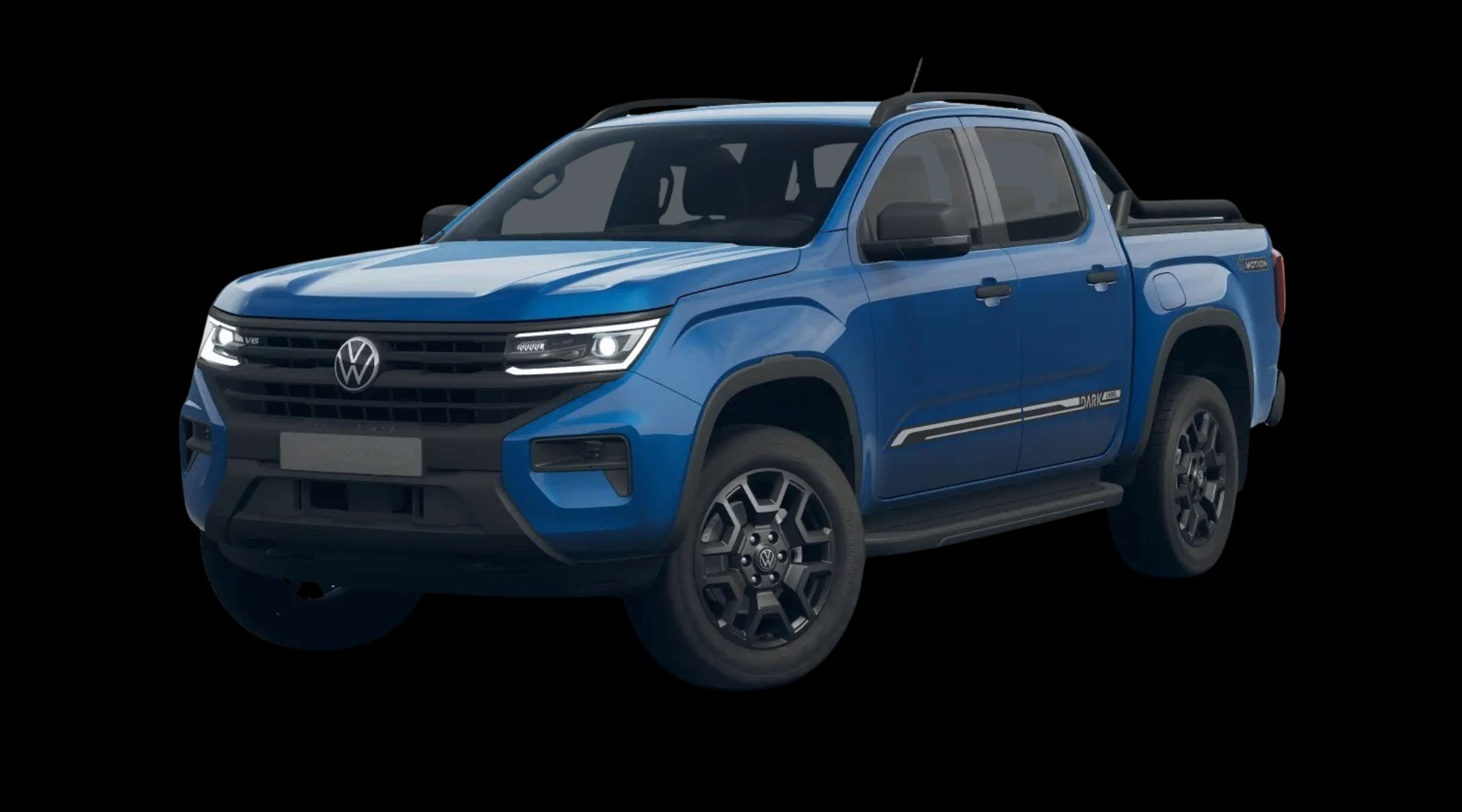 Schräge Frontansicht eines Volkswagen Amarok, freigestellt