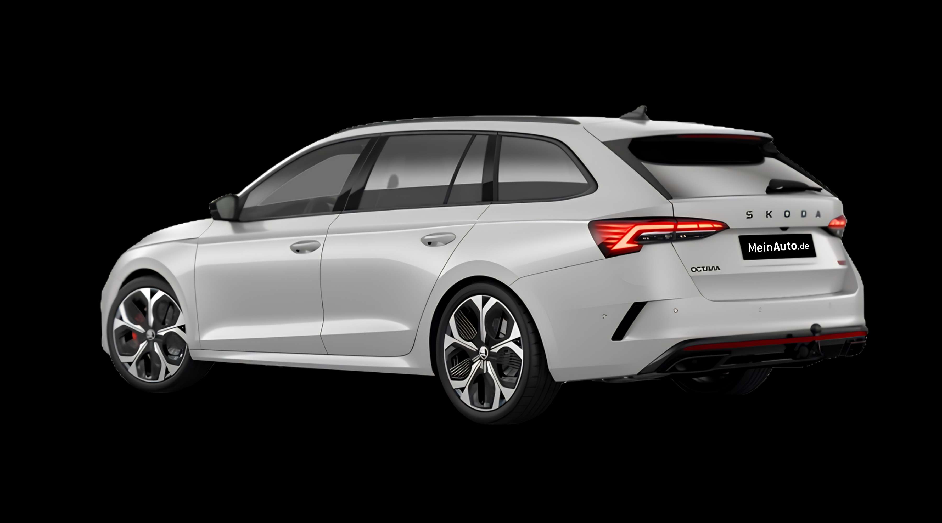 Schräge Heckansicht eines Skoda Octavia, freigestellt