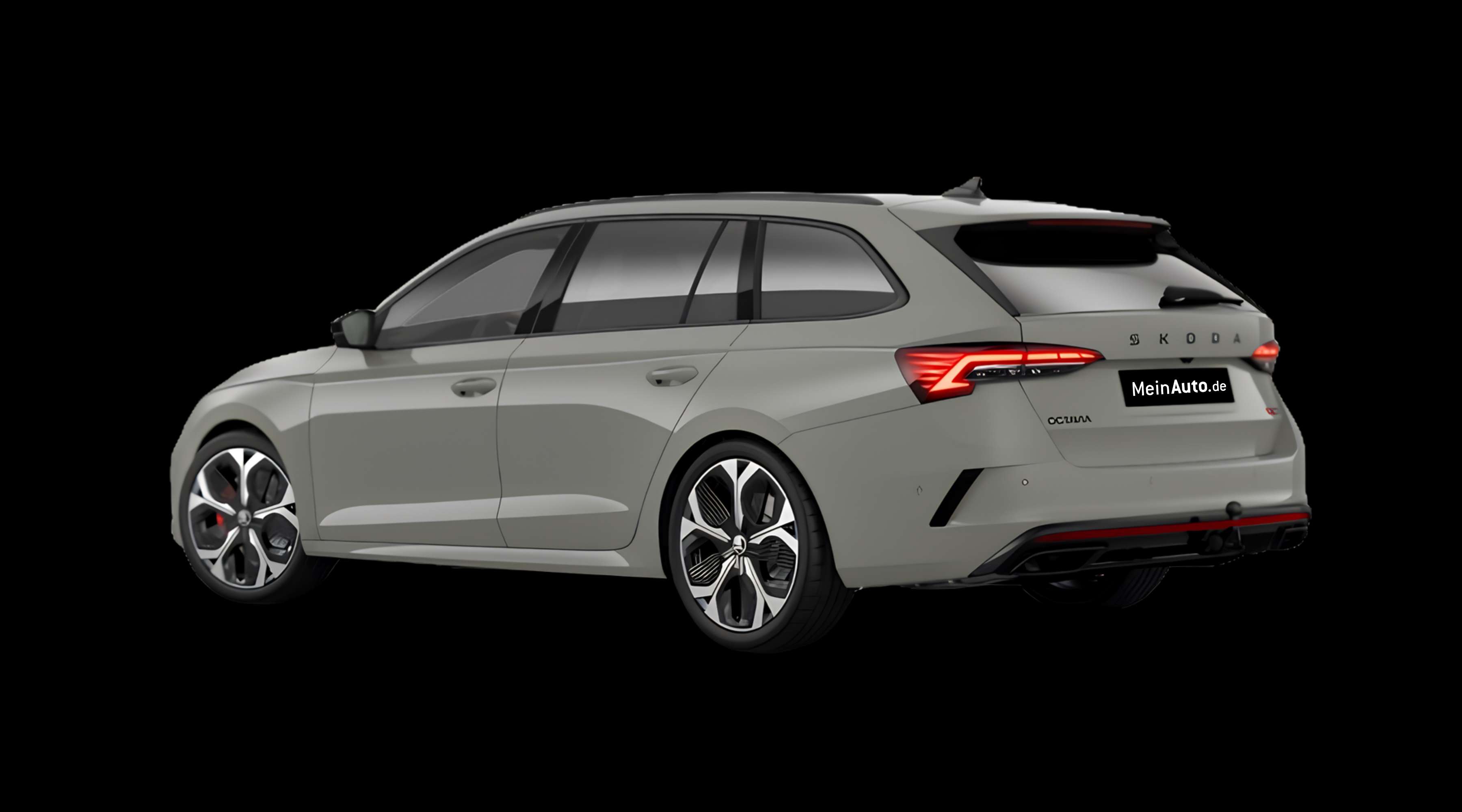 Schräge Heckansicht eines Skoda Octavia, freigestellt
