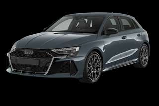 Schräge Frontansicht auf einen Audi RS3 , freigestellt