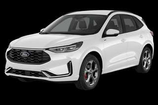 Schräge Frontansicht auf einen Ford Kuga Titanium, freigestellt