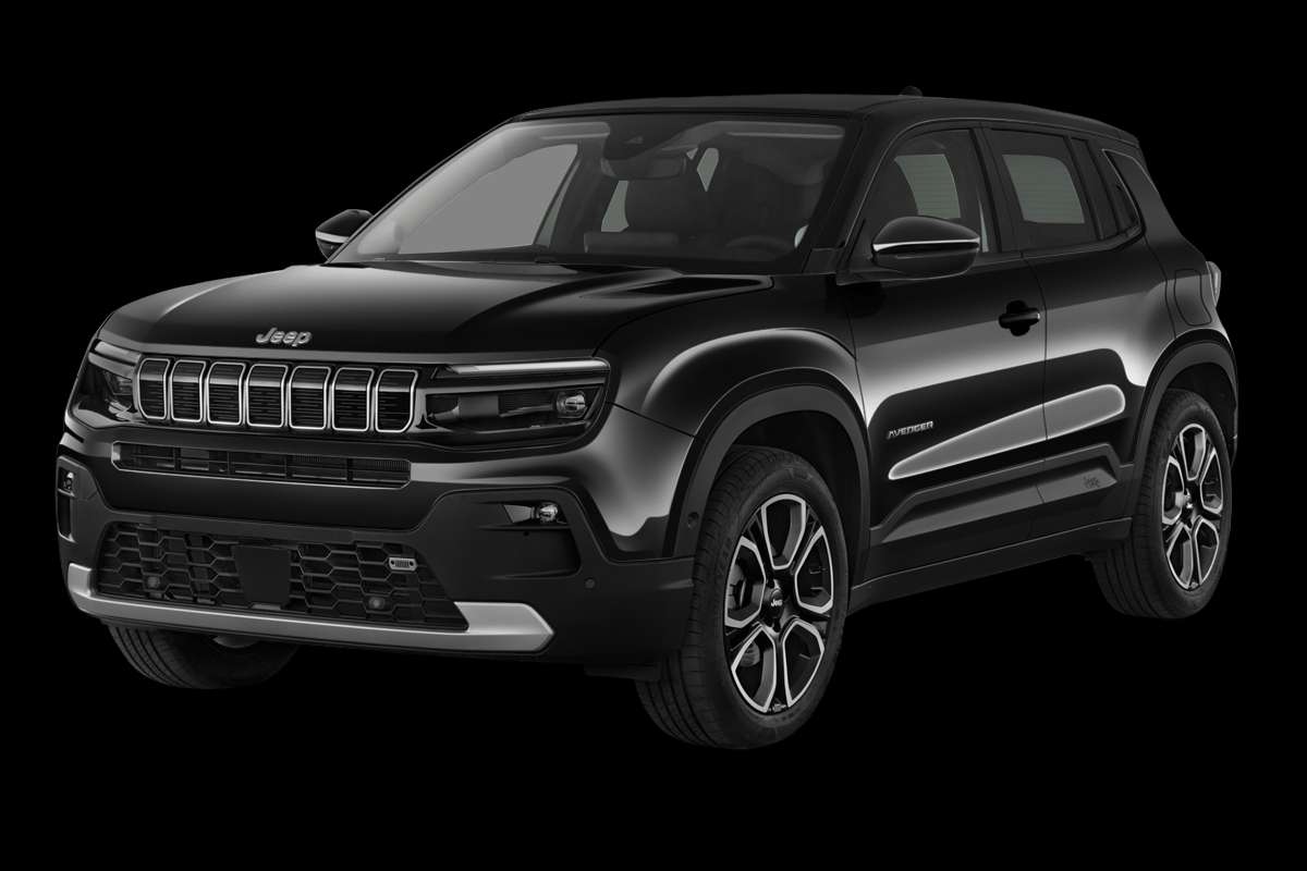 Schräge Frontansicht eines Jeep Avenger, freigestellt