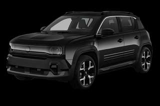 Schräge Frontansicht auf einen Renault 4 E-TECH Evolution, freigestellt