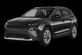 Schräge Frontansicht auf einen Skoda Elroq Sportline, freigestellt